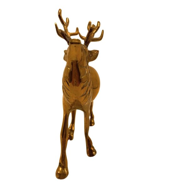 Vintage Brass Stag Deer Elk Reindeer Figurine Sculpture Decoration Collectible - Picture 6 of 8